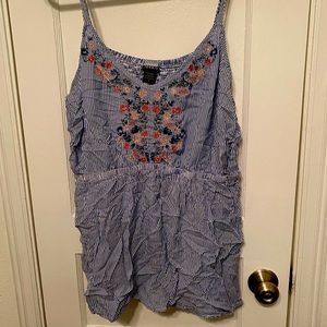 EUC Torrid striped embroiled tank top